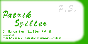 patrik sziller business card